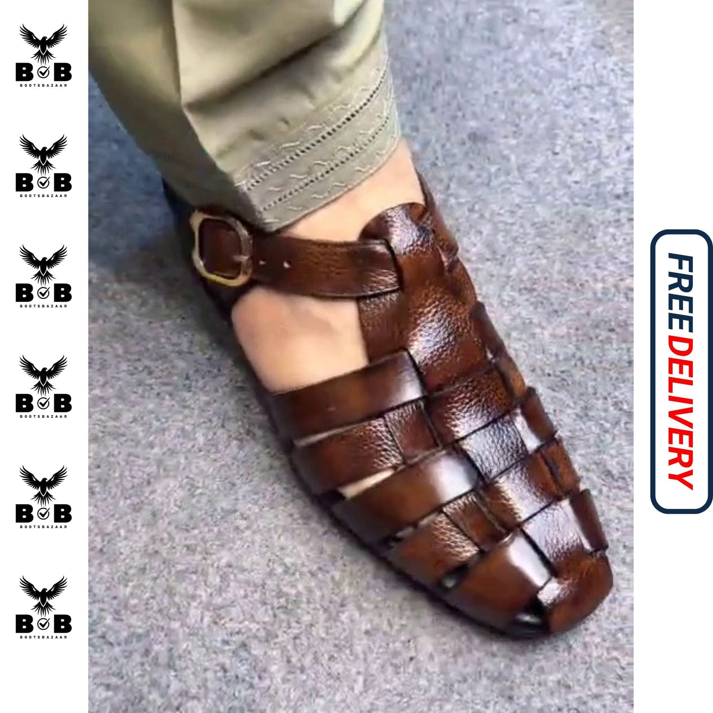 LE Pure Leather Handmade Strap Sandal