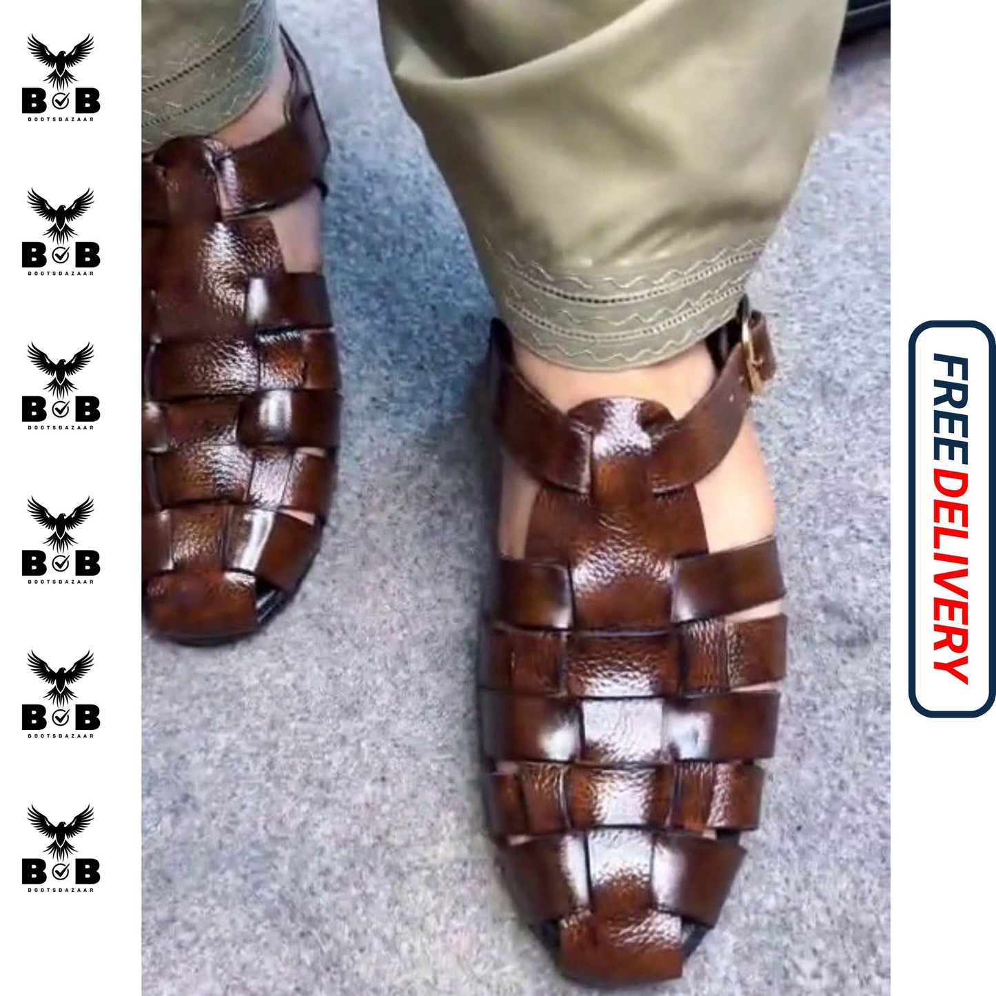 LE Pure Leather Handmade Strap Sandal