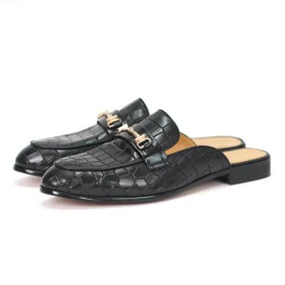 Premium Crocodile Leather | Half Slip-On Luxury Shoe for Men