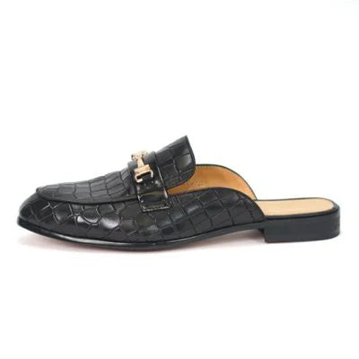 Premium Crocodile Leather Loafer | Half Slip-On Luxury Shoe for Men