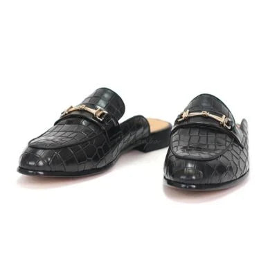 Premium Crocodile Leather Loafer | Half Slip-On Luxury Shoe for Men
